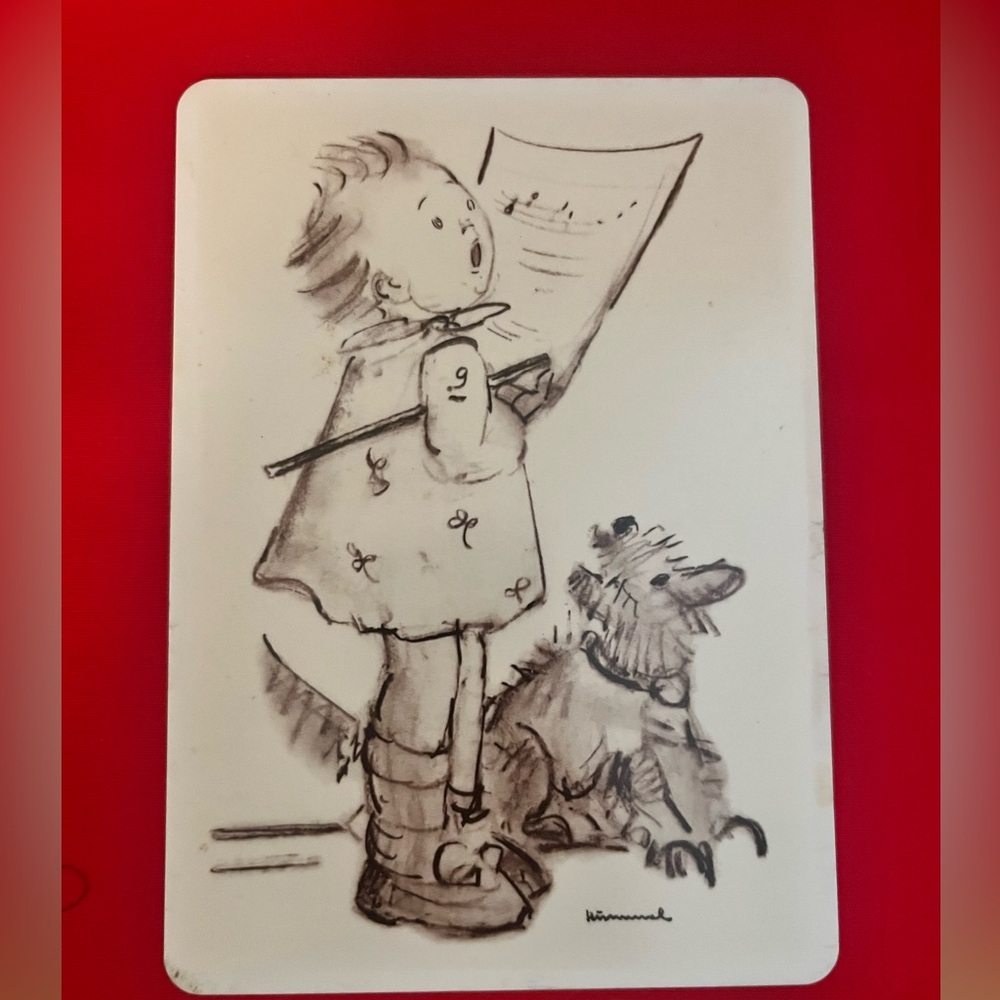 1995 Original M J Hummel ‘Girl with Music Sheet’ Porcelain Postcard Decor